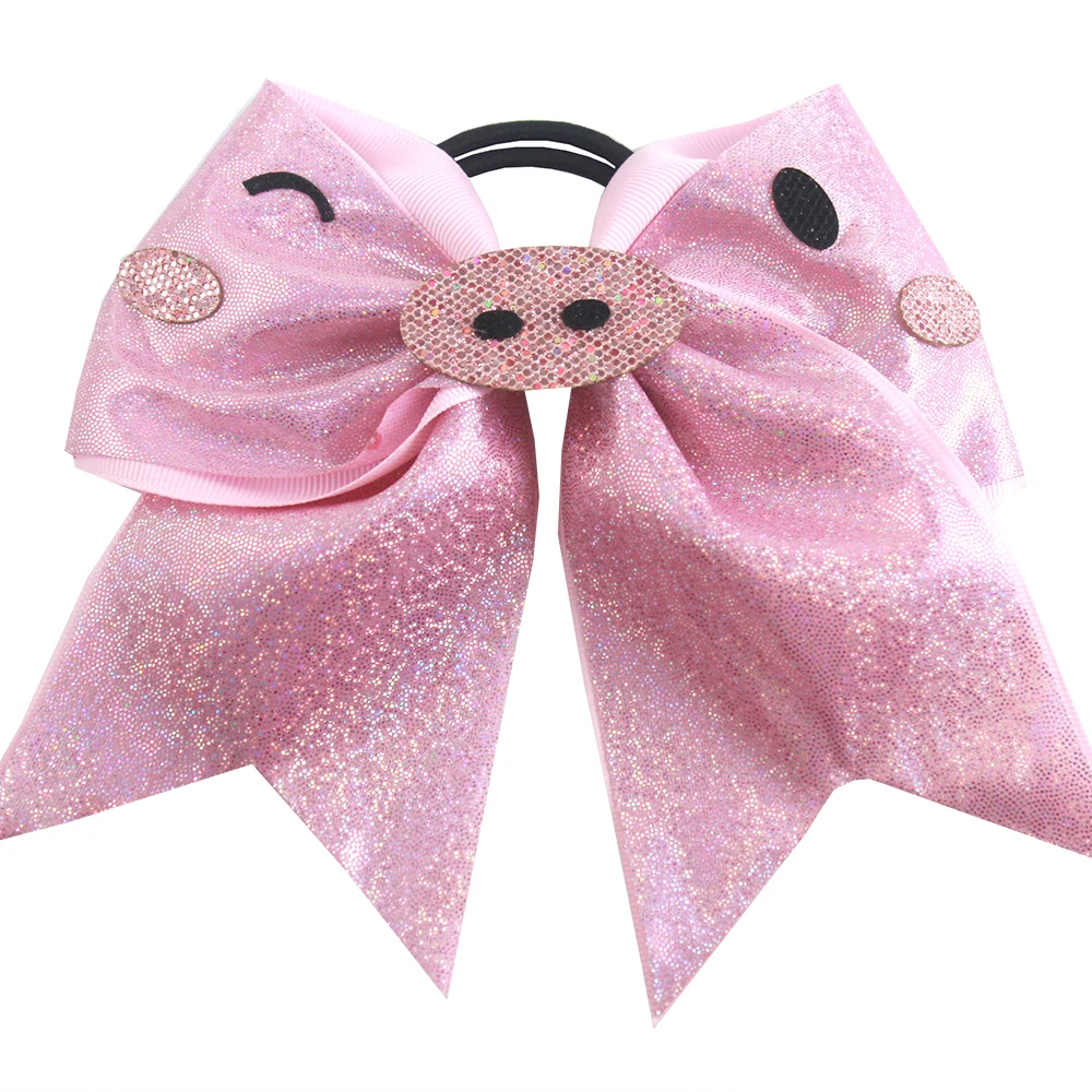 

7 Inches Simple lovely pig grosgrain ribbon bowknot is good material in the production of handmade rubber tire