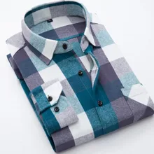 Мужские рубашки с длинным рукавом в английском стиле Camisa, клетчатые фланелевые удобные рубашки из чистого хлопка, облегающие топы, размер S-4XL