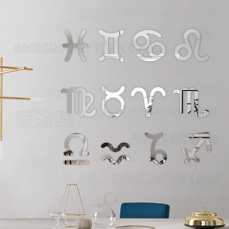 

12pcs Mirror Wall Sticker Constellations Taurus Gemini Cancer Leo Virgo Libra Scorpio Sagittarius Capricorn Aquarius Pisces R209