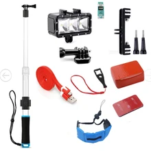 SHOOT Underwater Diving Accessories Set for GoPro Hero 5 4 3 SJCAM Xiaomi Yi 4K Eken h9 float hand strap diving waterproof light