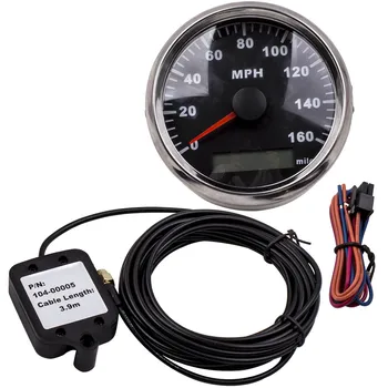 

85mm Black GPS Speedometer Gauge 0-160MPH for Car Truck Motorcycle Precise LED Display 9-32 VDC