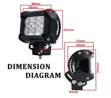 4 “pollici 18 W LED Work Lamp Luce per Moto Trattori Boat Off strada 4WD 4×4 Per Il Camion SUV ATV Spot Flood 12 v 24 v