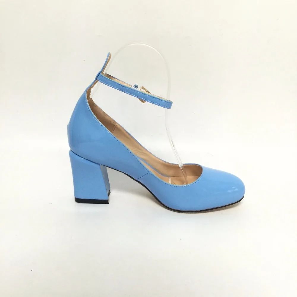 blue round toe heels
