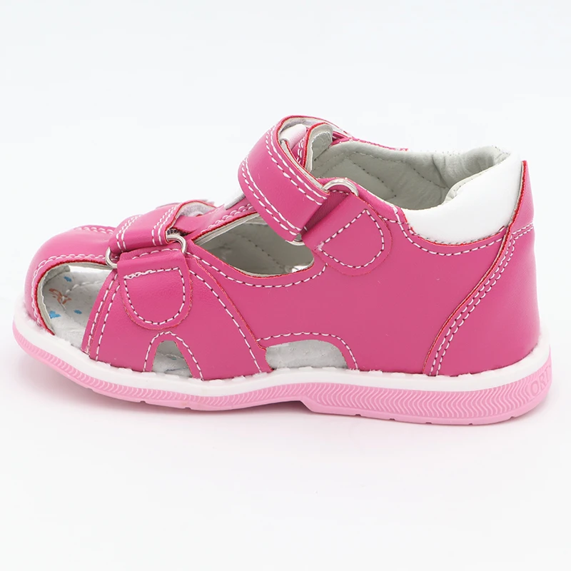 Tanie Śliczne Eagle letnie dziewczyny ortopedyczne sandały Pu skóra maluch obuwie dziecięce dla dziewczynek zamknięte Toe dziecko płaskie buty Eur 20 30 nowy 2019