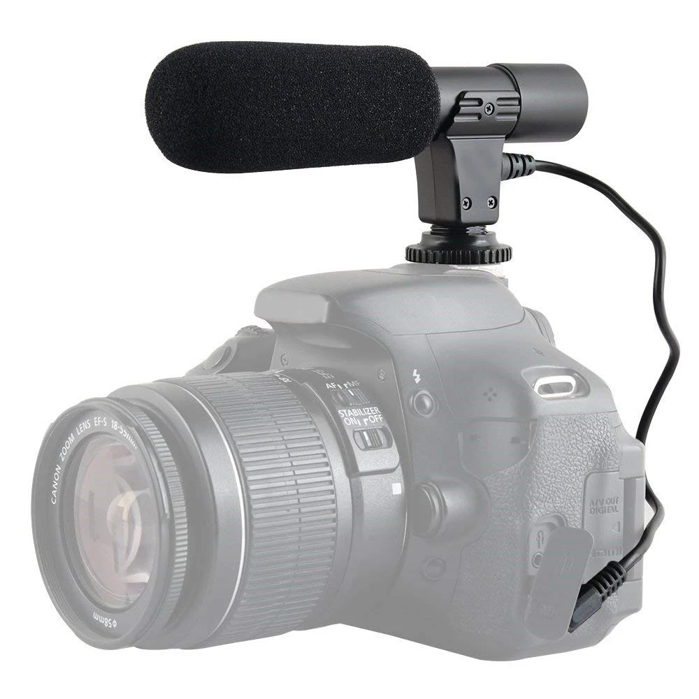 

3.5mm Condenser Microphone Interview Recording Mic Portable Multifunctional Mount Camera Microphone For DSLR Canon for Nikon