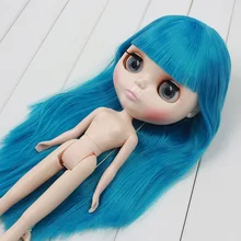 Обнаженная Blyth кукла, голубые волосы Заводская кукла Модная Кукла 0108