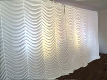 3x6m White flow water wedding backdrop stage curtain wedding drapes