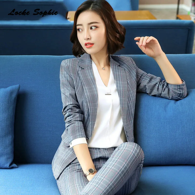 1pcs Womens Plus size Blazers coats 2019 Autumn cotton blend stripe Long sleeves Small Suits jackets ladies Skinny Blazers Suits