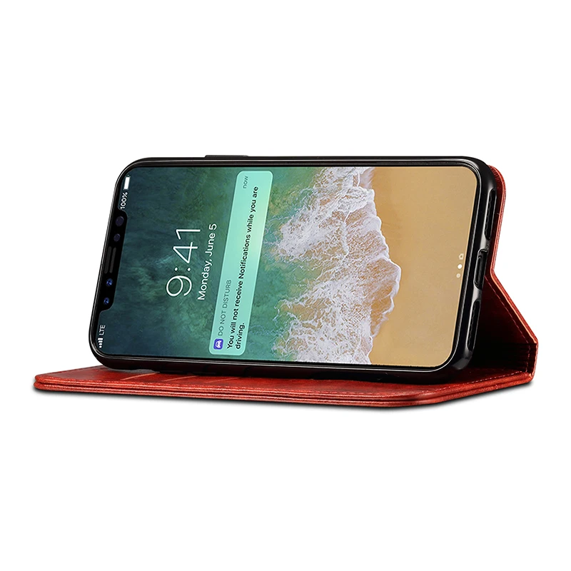 Винтажный кожаный чехол для телефона для iPhone X, 7, 8 Plus, 6, 6 S Plus, флип-чехол, роскошный Магнитный кошелек, подставка, чехол, чехол для iPhone 7 Plus