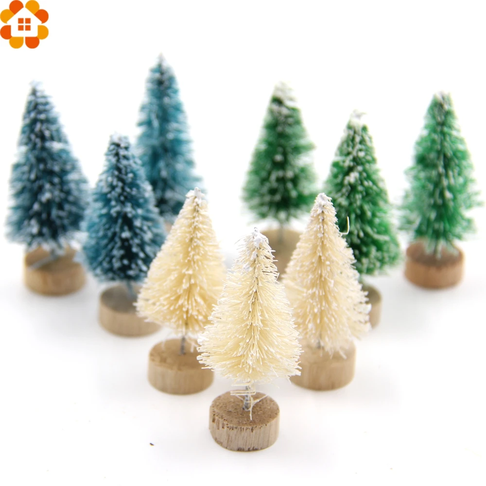 New 15PCS DIY Christmas Tree 3Colors Small Pine Tree Mini Trees Placed In The Desktop