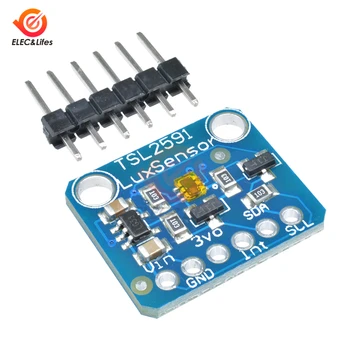 

1Pcs TSL2591 IIC I2C Light Sensor Breakout Module Built-in ADC High Dynamic Digital Infrared full spectrum Sensor Module 3.3V 5V
