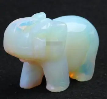 

DYZ 0319 Natural Opal Hand Carved Elephant Crystal Healing Gemstone Animal Figurine