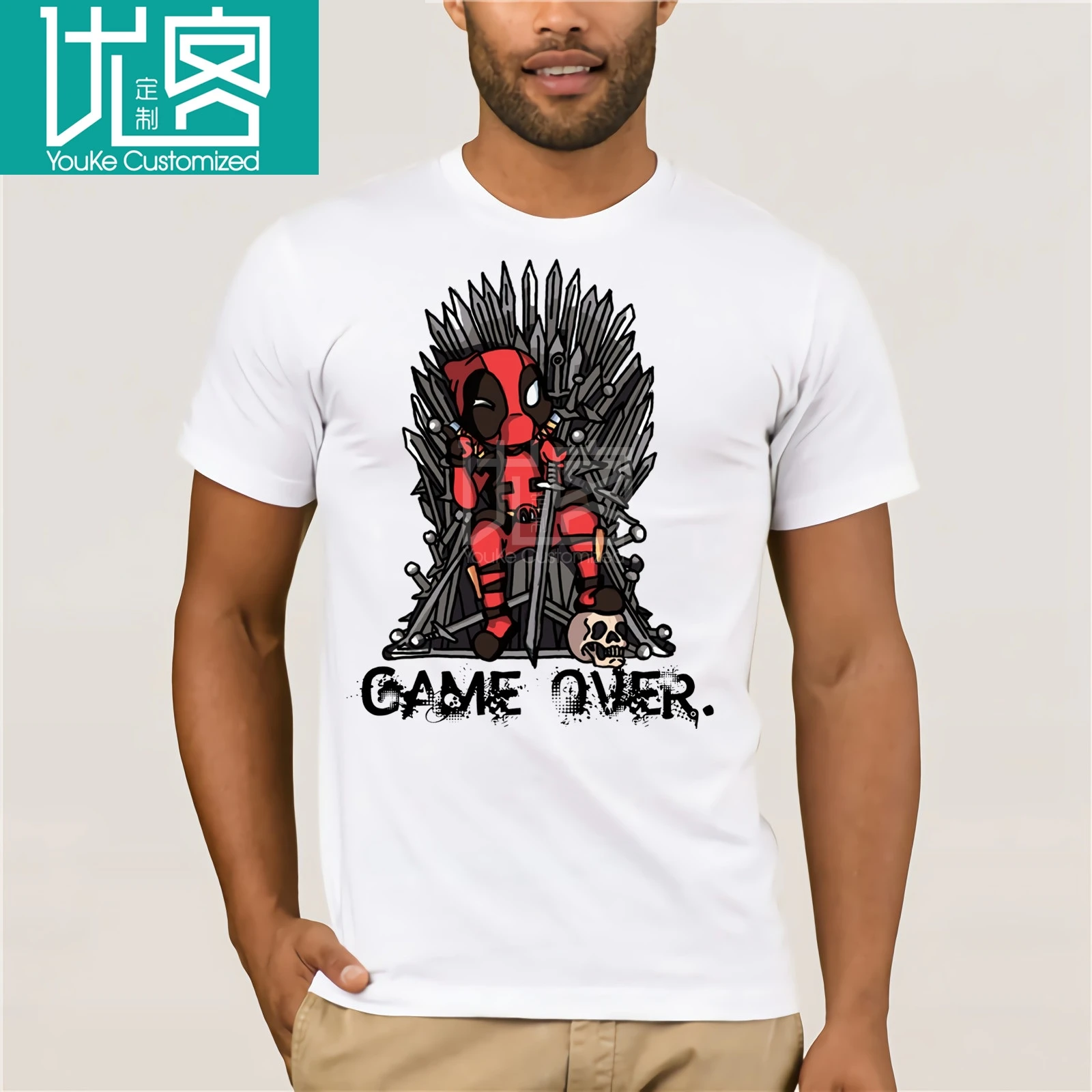 

Game of Thrones Deadpool T shirt men game over Casual tee USA size S-3XL.