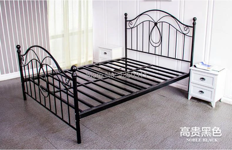 Modern, wrought iron metal bed, single or double. Width (1.2 m to 1.8 m) * 2 meters in length, can be customized Modern, wrought iron metal bed, single or double. Width (1.2 m to 1.8 m) * 2 meters in length, can be customized