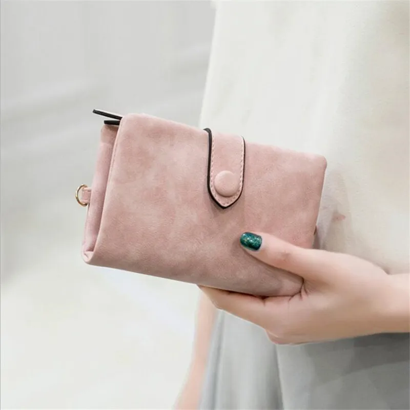 

Sale 2019 Fashion Top Quality Small Wallet PU Matte Leather Purse Short Female Coin Wallet Zipper Clutch Coin Purse Credit Card