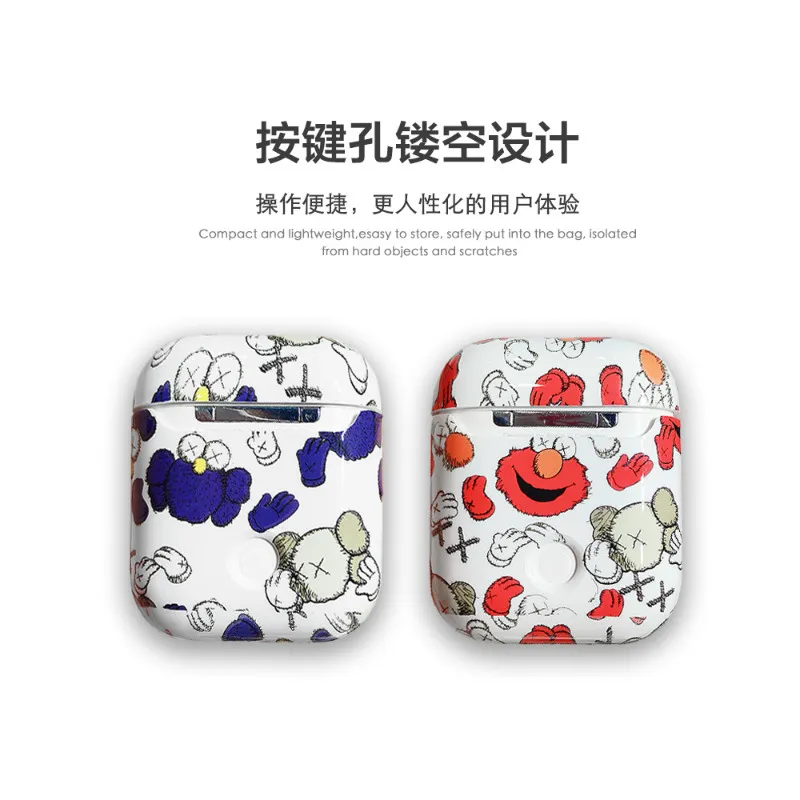 Airpods Cover Airpods2 Wireless Bluetooth Headset Set Cartoon Sesame Street Personality | Электроника