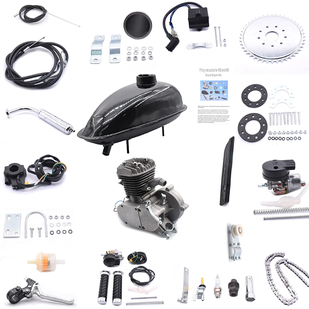 80cc 2-stroke Bicycles Motor Kit 5000r/min Bicycles Engine Conversion Kit Bike Engine Modified Kit For 24\ 26\ 28\ Wheeled Bikes