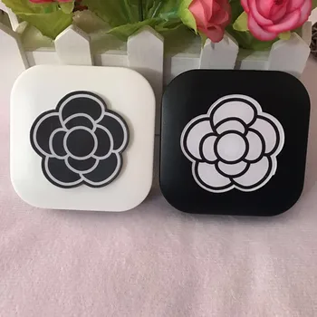 

LIUSVENTINA DIY Acrylic Cute Rose Flower Contact Lens Case With Mirror Box Container for Contact Lens Gift for Lover