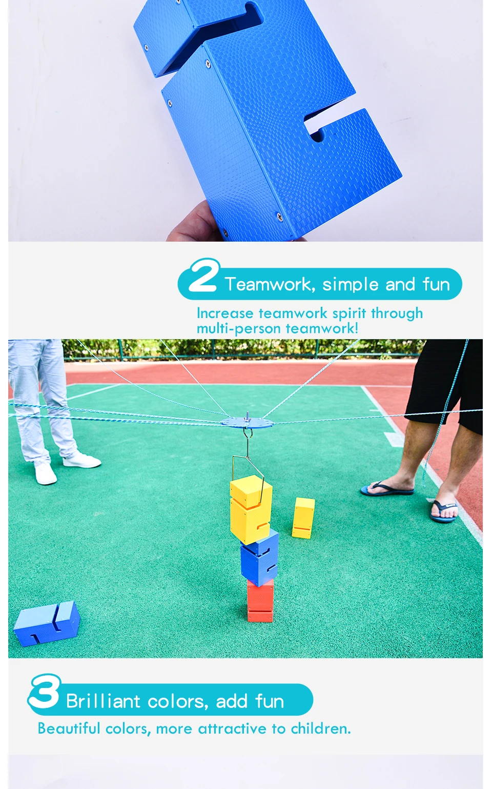Kids School Together to Build Tower Games Kindergarten Teamwork Outdoor Fun Sports Toy Children Kids Sensory Training Toy Games