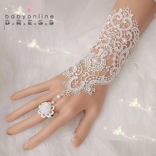 1pair Fingerless Lace Wedding Gloves New Hot Fashion White 1pair Fingerless Lace Wedding Gloves New Hot Fashion White Ivory Bride Bridal With