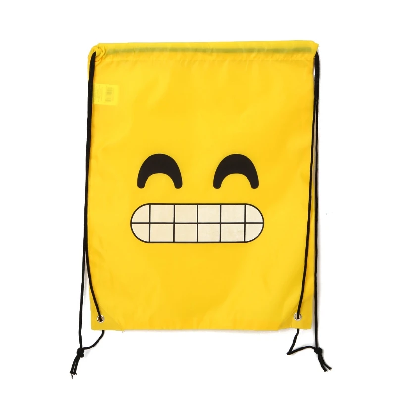 2019 New Fashion Cute Emoji Drawstring Backpack Bags 12 Pack Cute Assorted Emoticon Party Favors