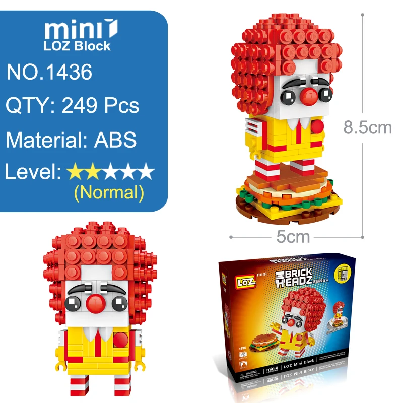 LOZ мини строительные блоки игрушка Базз Лайтер клоун MDonald персонаж цифры 249 шт