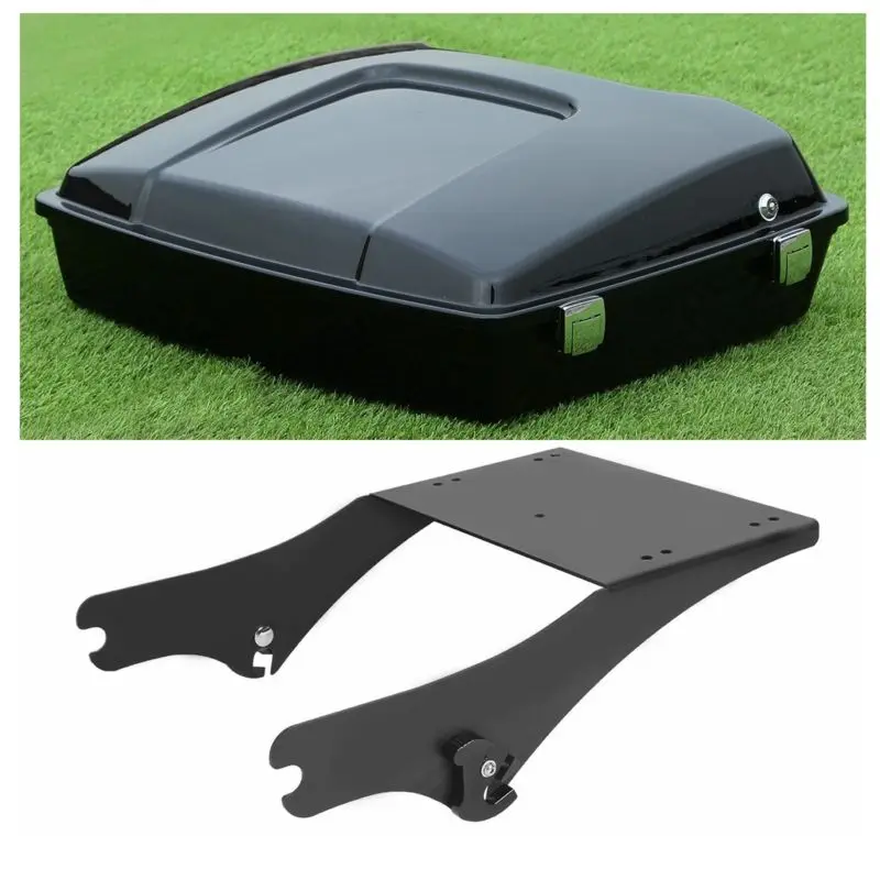 Motorcycle Motorbike 5.5" Razor Tour Pak Pack Trunk & Black Mount Rack