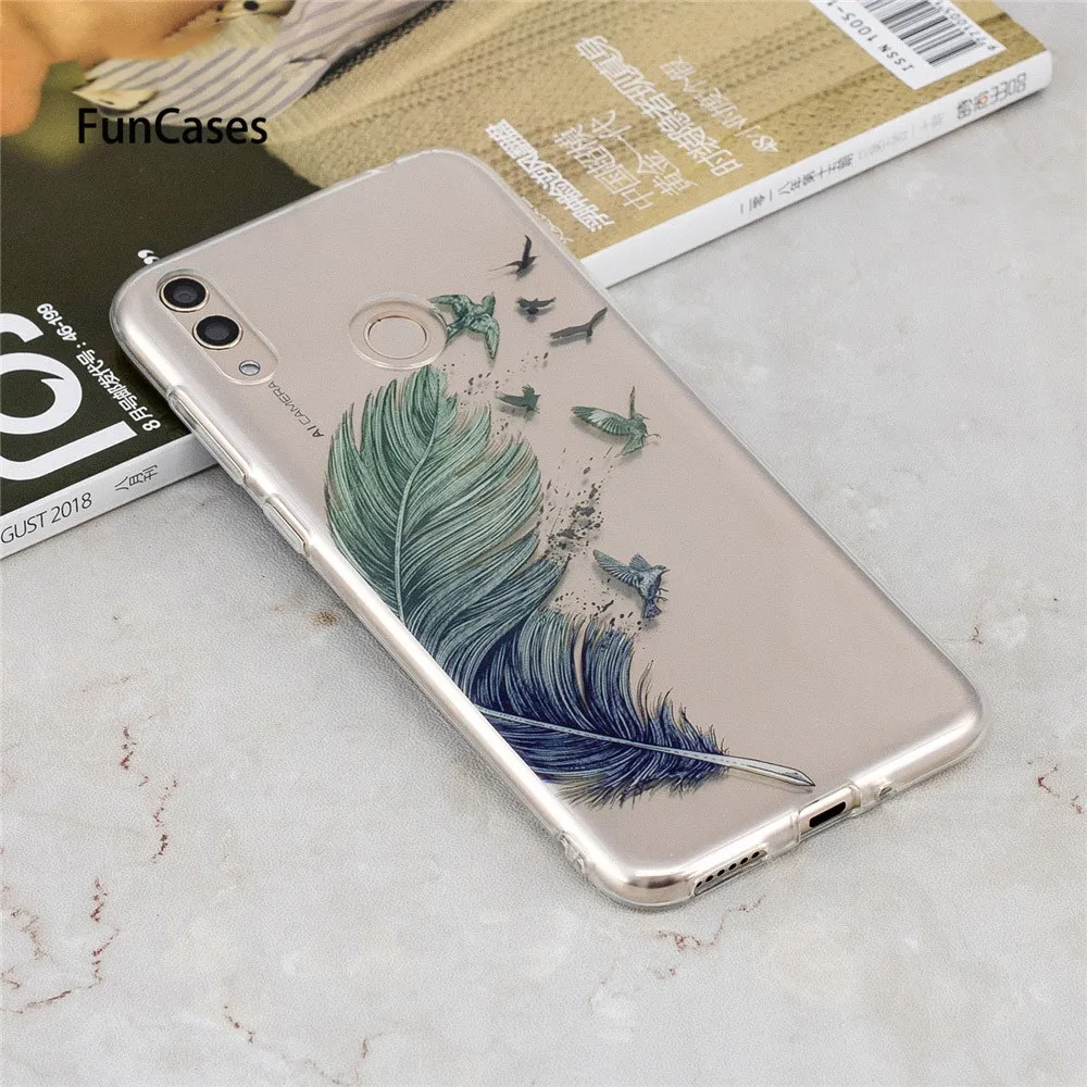 Coque чехол для телефона huawei Honor 8X случаях Мягкий силиконовый прозрачный ТПУ случаи