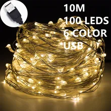 6 color 10M 100leds Fairy String Lights lamp USB Operated Mini LED Decorative holiday lighting