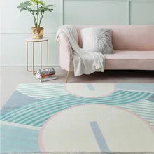 Ins французский шик Дания гостиная ковер для гостиной Геометрическая полоса прикроватный ковер Синий Геометрический современный коврик дизайн скандинавский стиль