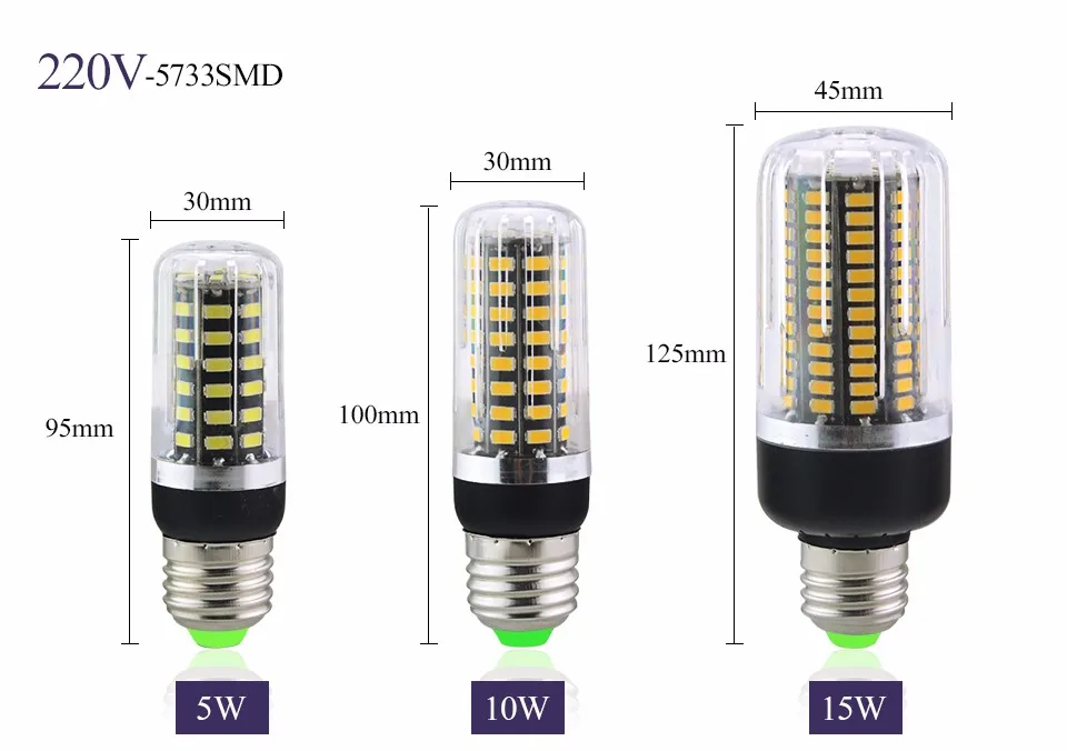 E27 светодиодная лампа с регулируемой яркостью SMD5733 15 Вт 10 Вт 5 Вт Светодиодная лампада AC220V Ампульный диммер 25% 50% трехрежимный гостиничный кухонный кукурузный светильник