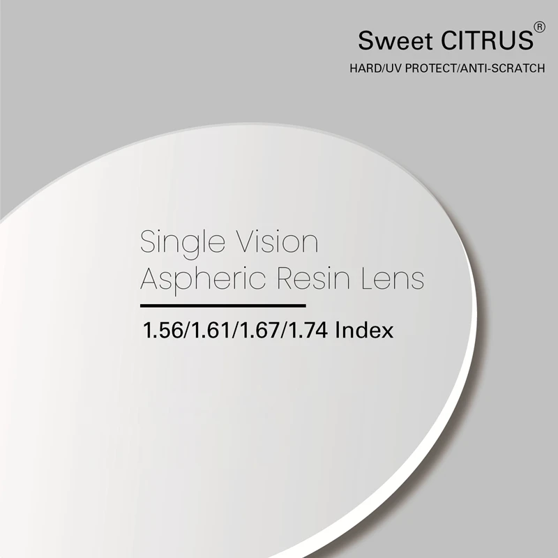 

Sweet CITRUS 1.56 1.61 1.67 1.74 Index Aspheric Resin Prescription CR-39 Glasses Lenses Myopia Hyperopia Presbyopia Optical Lens