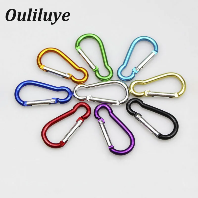 

10PCS Outdoor Sports Carabiner Keychain Hook for Pet Dog Bowl Buckle Aluminium Alloy Safety Climbing Button Camping Hiking Hook