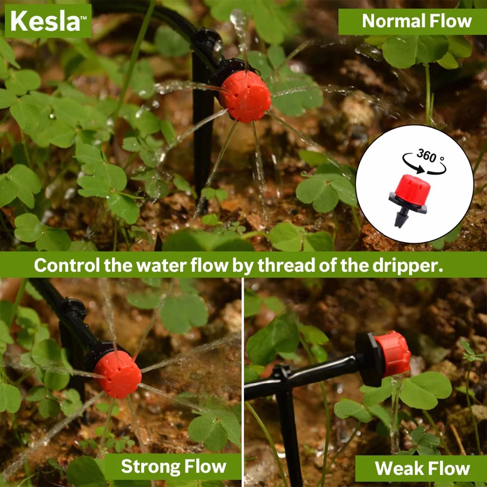 KESLA 50X Регулируемый 1/4 для полива и орошения на случай запотевания стекол можно использовать капельница 360 ° спринклерной микро капельного полива инструмент 4/7 мм шланг Садовый цветок Теплицы