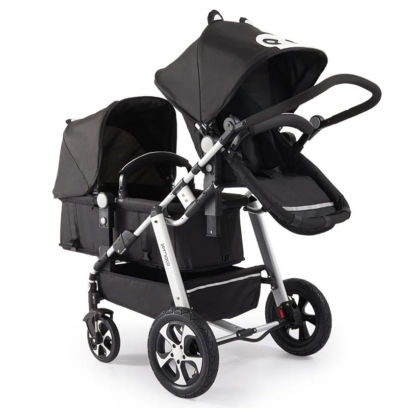 Double stroller portable twins strollers can sit can be folded baby stroller for newborns