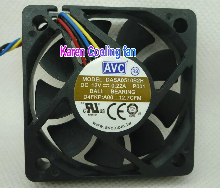 Новый оригинальный вентилятор Охлаждения AVC 5 см DASA0510B2H 5010 12 В 0 22a 4Wire PWM fan