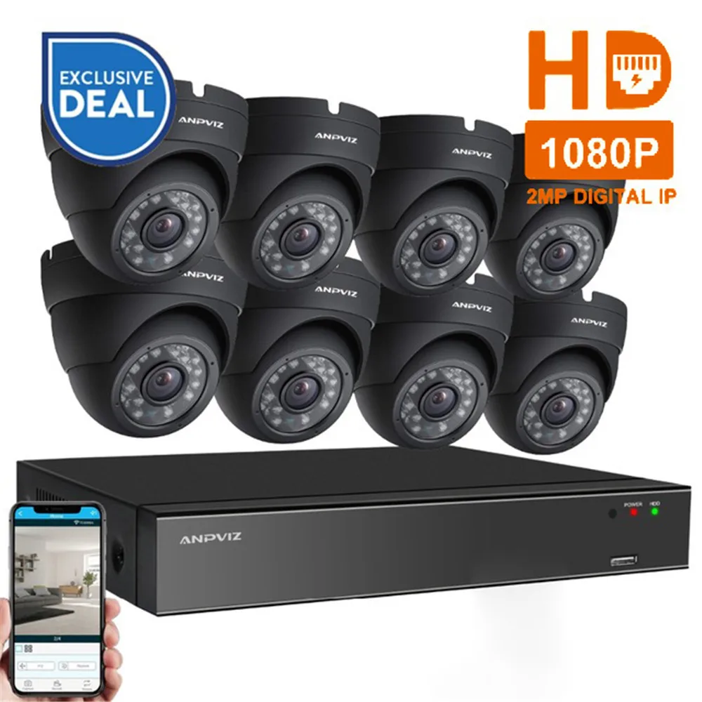 

8CH 1080P POE NVR Kit CCTV Security System 8PCS 2.0MP Vandalproof Dome Indoor IP Camera P2P Video Surveillance System