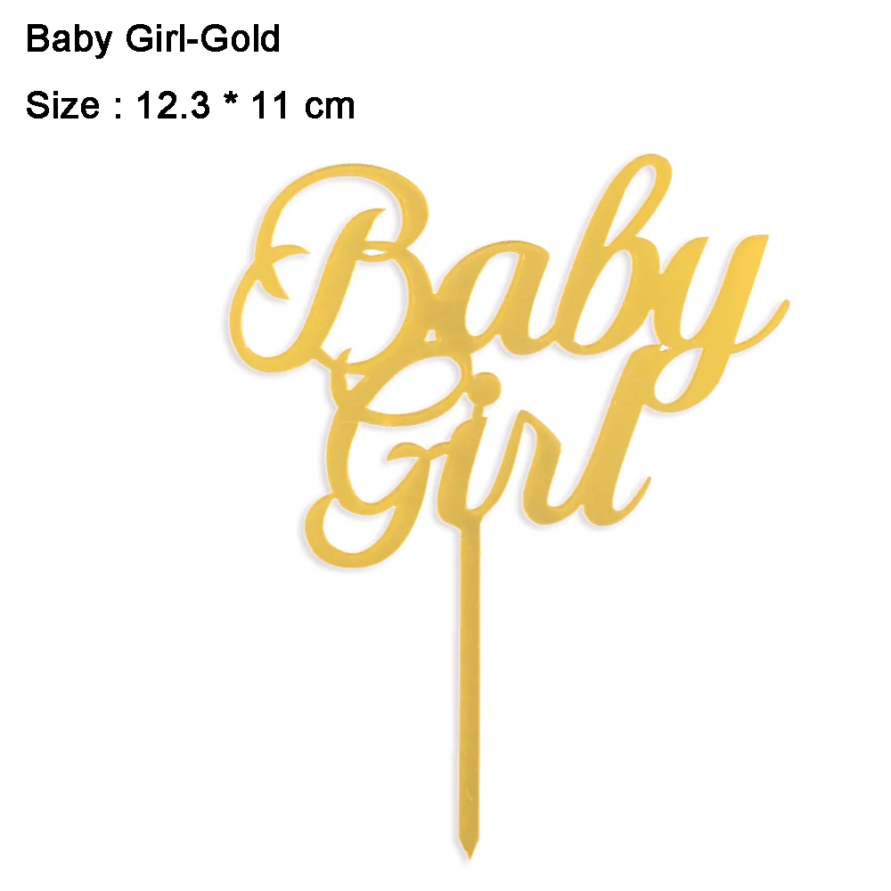 Baby Girl-Gold Новинка, 1 шт., золотой, розовый, акриловый «One», «Oh Baby», Топпер для торта, украшение на день рождения, вечеринку, десерт, кексы, инструмент для украшения торта - Цвет: Baby Girl-Gold