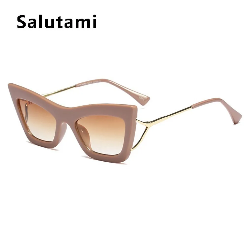 Маленькие квадратные солнцезащитные очки Wom2019 Новые Модные металлические винтажные Квадратные Солнцезащитные очки женские градиентные Оттенки Uv400 полые очки - Цвет линз: khaki tea