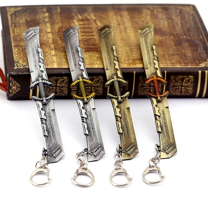 

Marvel Keychain Men Thanos Weapon Key ring Avengers Keychains Thor Hammer Kerring Captain America Shield Iron man Pendant Metal