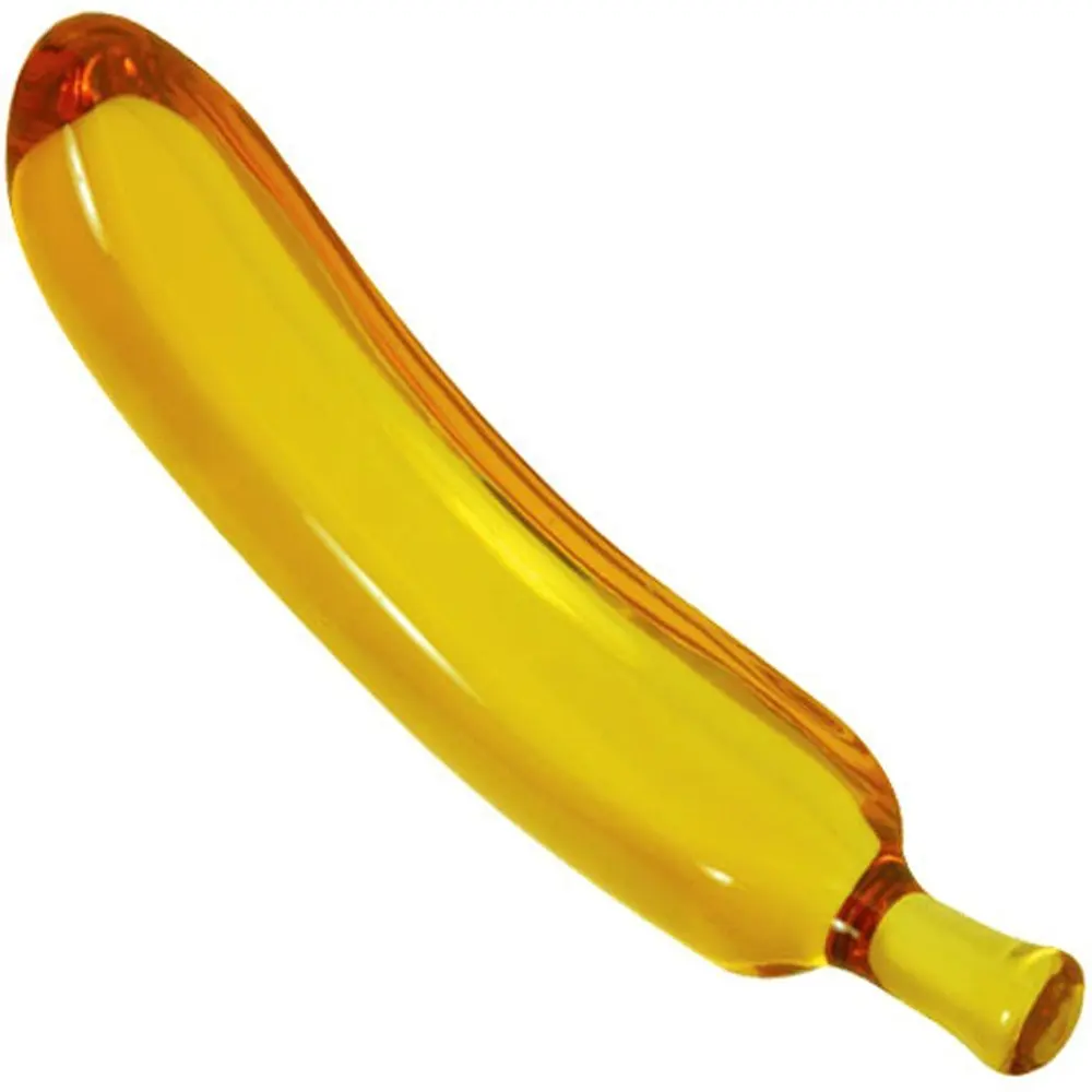 55 Banana G Spot Glass Dildo With Storage Bag In Dildos From Beauty 