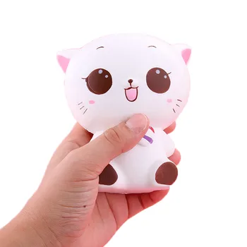 Muñeco de gato blando kawaii, juguete antiestrés para chico juguetes de mesa antiestrés de elevación lenta, 2018