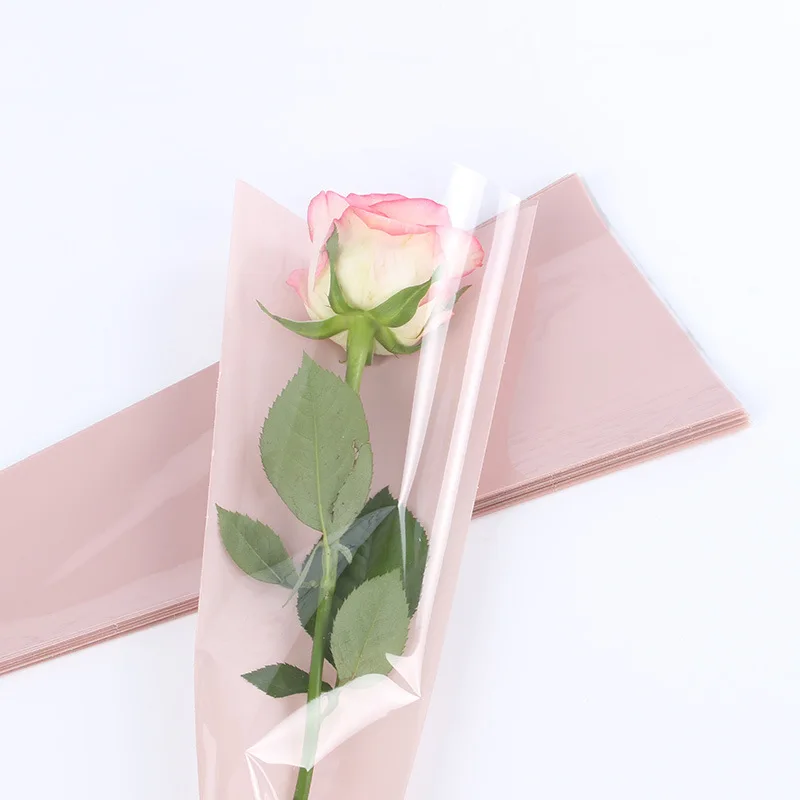 50 шт./лот оберточная бумага для цветка розы один пластиковый Opp пакет цветочный упаковка букета материал Свадебная вечеринка украшения - Цвет: 8