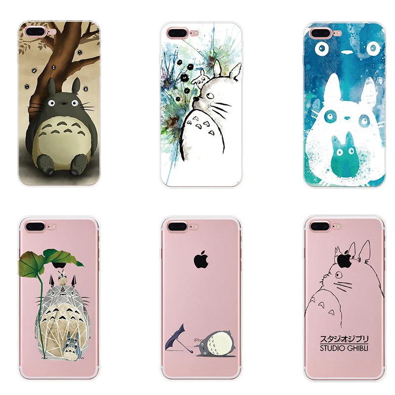 Fundas Coque чехол для iphone 6 6s 6plus 7 7plus SE 5 5S Капа Ститч Тоторо мягкий прозрачный ТПУ