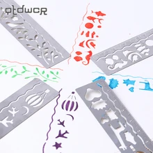 1 шт. креативная металлическая линейка прямая Закладка полые ультратонкие линейки Корея канцтовары офисный школьный поставка Случайная