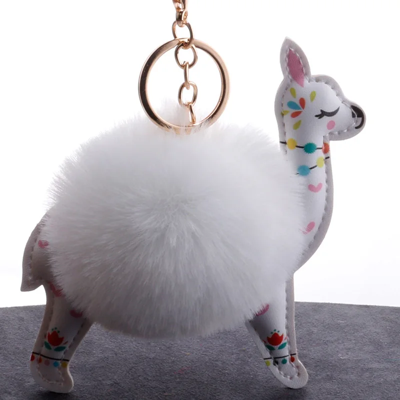 Пушистый шарик из искусственного меха кролика помпон Sika брелок в виде оленя автомобильный чехол для брелка сумка кулон Ювелирное Украшение Брелок для ключей
