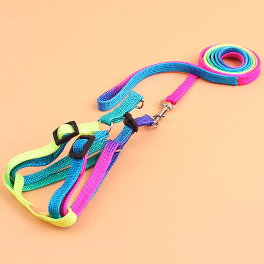 

Nylon Pet Cat Dog Kitten Adjustable Colorful Harness Lead Leash Collar Belt Pet Shop Cat Acessorios Leash For Cats collar perro
