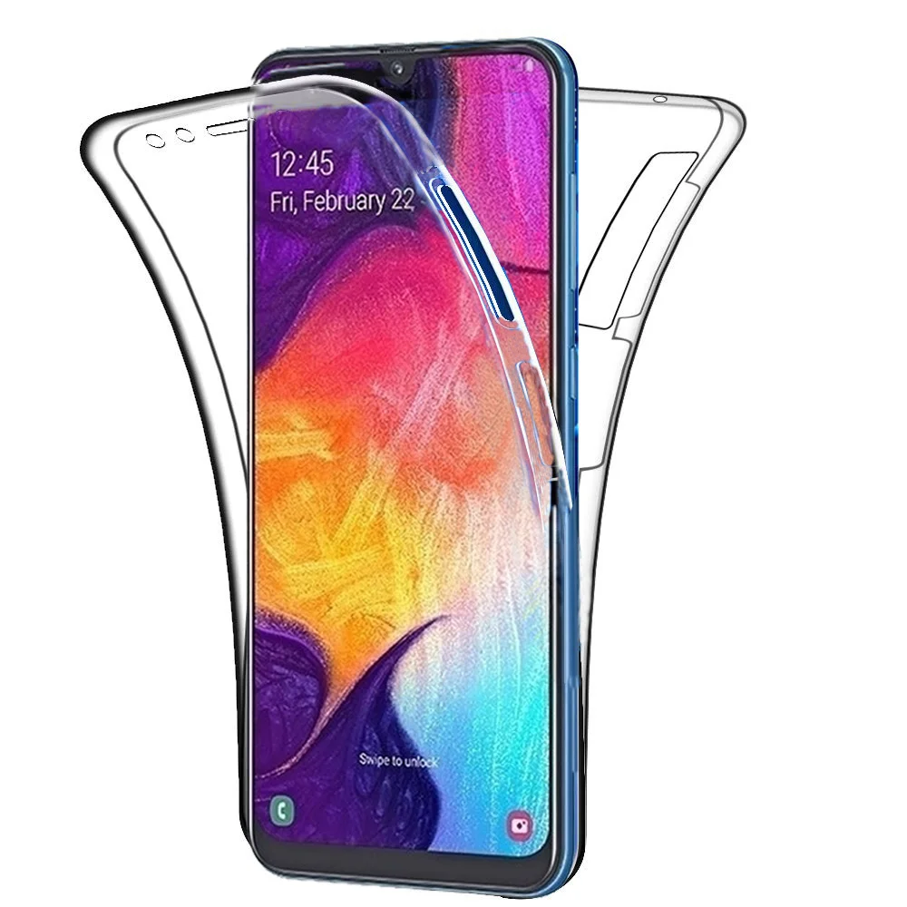 360 Degree Full Body Clear Soft Case Cover on sfor Samsung A10 A20 A30 A50 A40 M10 A40S Transparent Full Protection Silicon Capa (2)