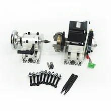 DIY CNC 4th Axis Rotary Axis Center height 51mm with Chuck for CNC Router Wood Engraving Machine