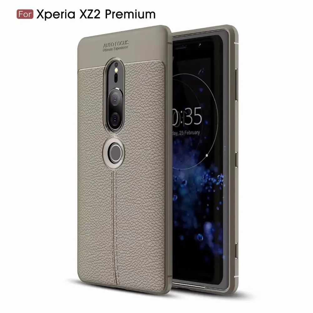 gray Роскошный мягкий кожаный из ТПУ чехол для sony Xperia XZ XZS Premium XZ1 XZ2 XZ3 XZ4 Compact XA1 XA2 XA3 Ultra для sony Xperia 1 10 Plus - Цвет: gray